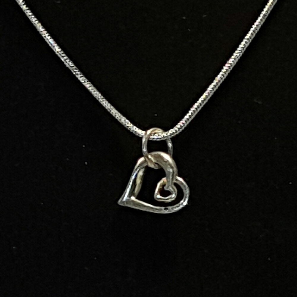 OOAK Heart Pendant on Sterling Silver 16" Chain